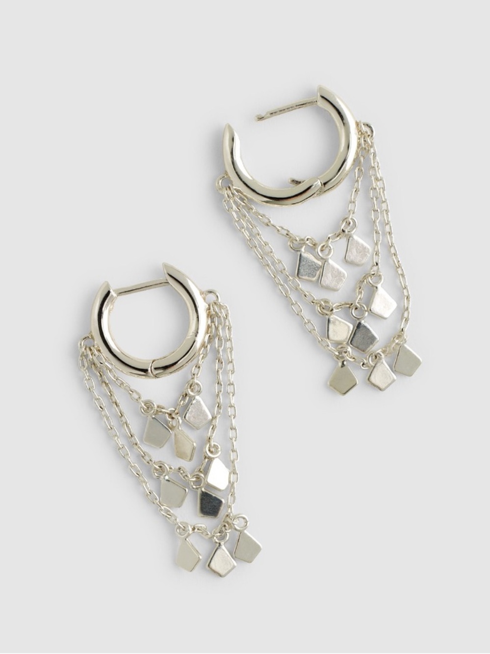 NWT MADEWELL Stacked Chain Huggie Hoop Earrings